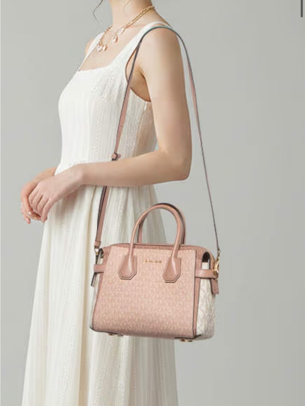 Michael Kors Pink Signature Logo Crossbody Satchel